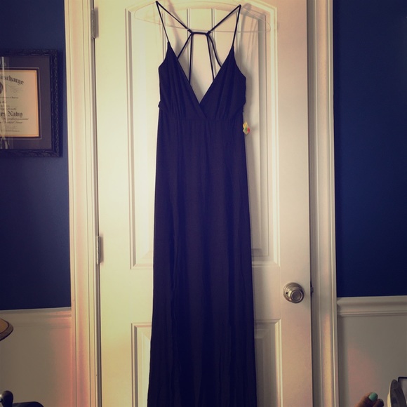Dresses & Skirts - Black Strap Dress with Slits